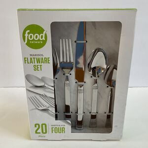 Food Network Marisol 20-pc. Stainless Flatware Set service for 4 Art Deco NEW